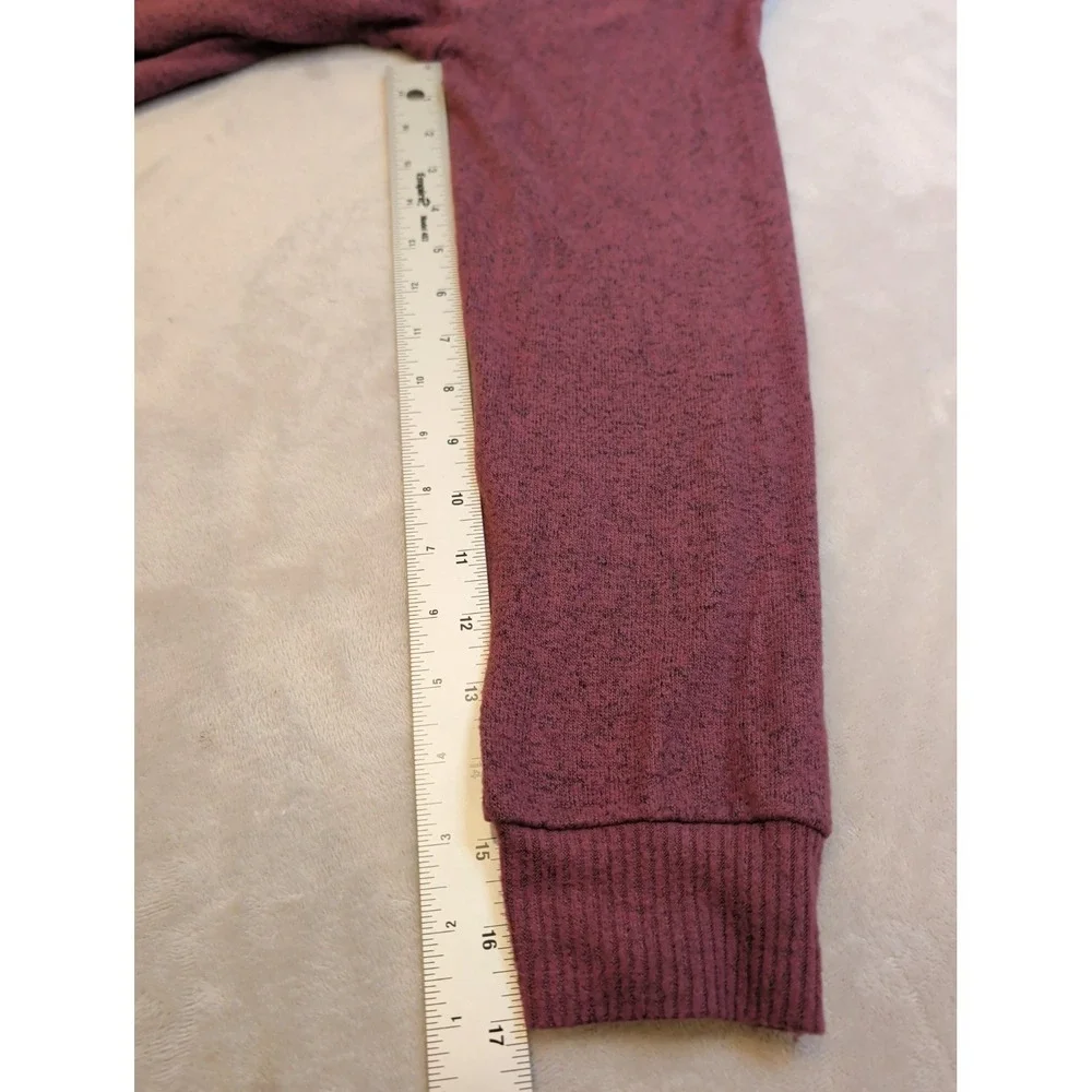 Market & Spruce Cardigan Womens L Mauve Open Front‎ Knit Pockets Cozy